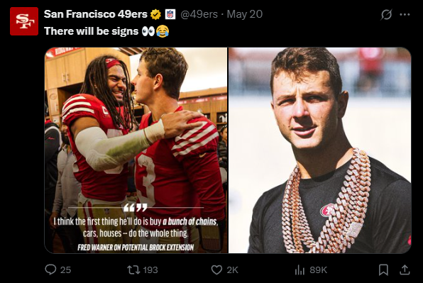 49ers — there will be signs